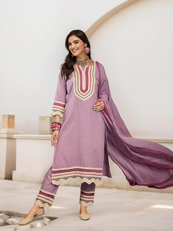 ishin Yoke design kurta with pants and dupatta